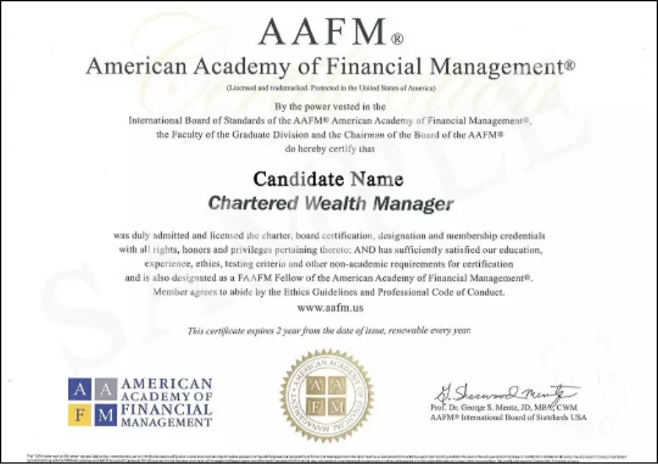  AAFM Certificate